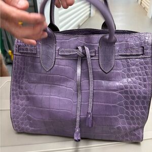 Elegant Purple Dooney and Burke Crocodile-Embossed Women's Bag